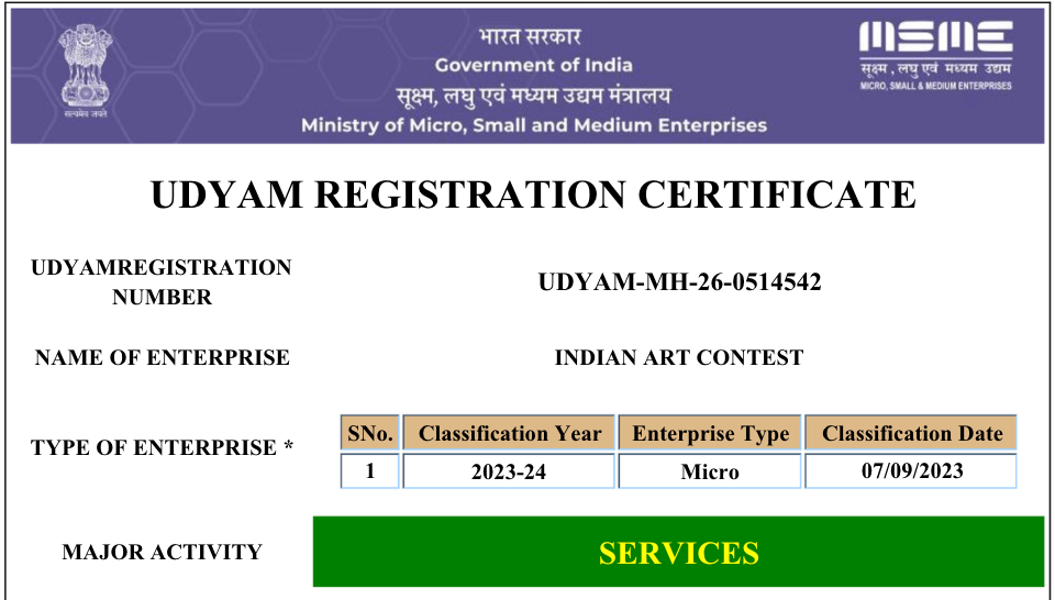 Udyam Registration Certificate